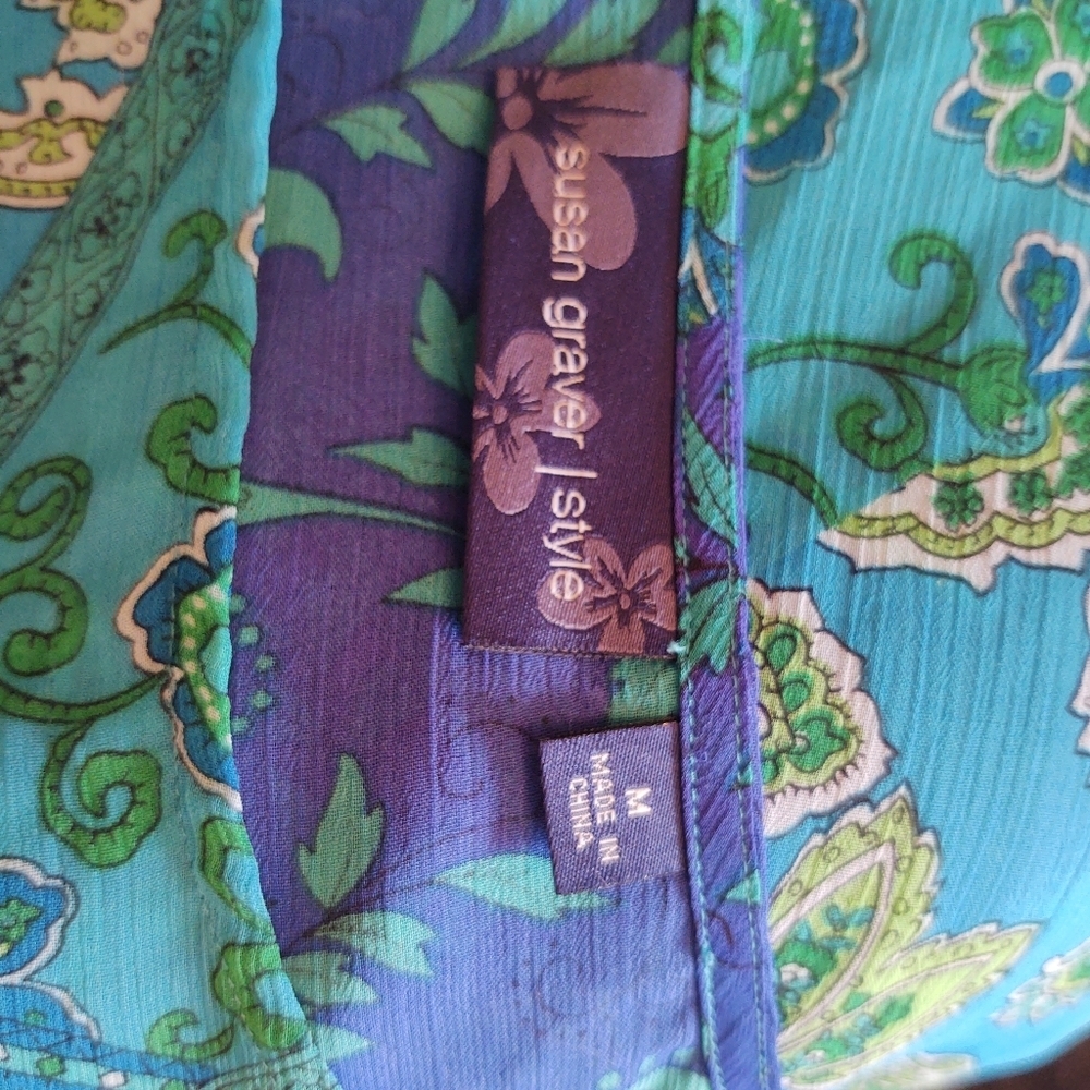 Susan Graver M Semi Sheer Top or Swim Cover! - Picture 9 of 10